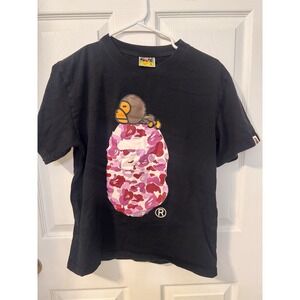 Vintage Bape A Bathing Ape Baby Milo Pink Camo Shirt Women's M Distressed